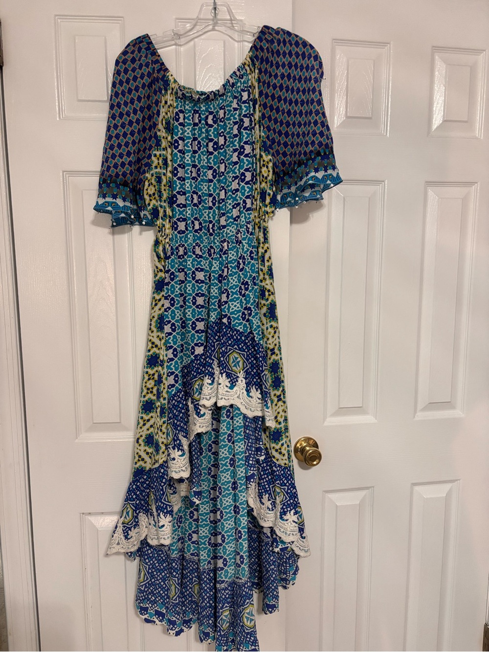 Rococo Sand size M Teal & Blue Printed Maxi Dress